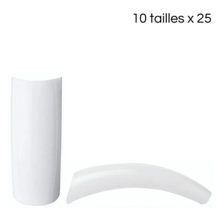 Xanitalia Pro Xan Pro French Round Tips With Short Band - 10 Sizes, 25 Pieces