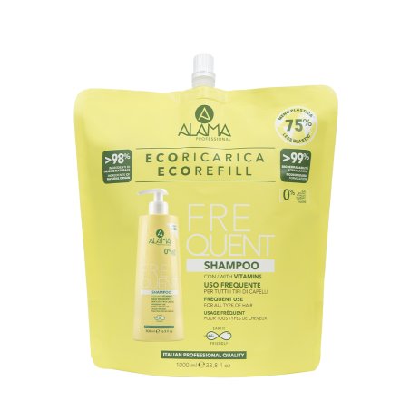 Alama Frequent Shampoo Eco Refill 1000ml Shampoing Professionnel Unisexe