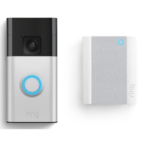 Ring - Battery Video Doorbell (Satin Nickel) Chime (2nd Gen)