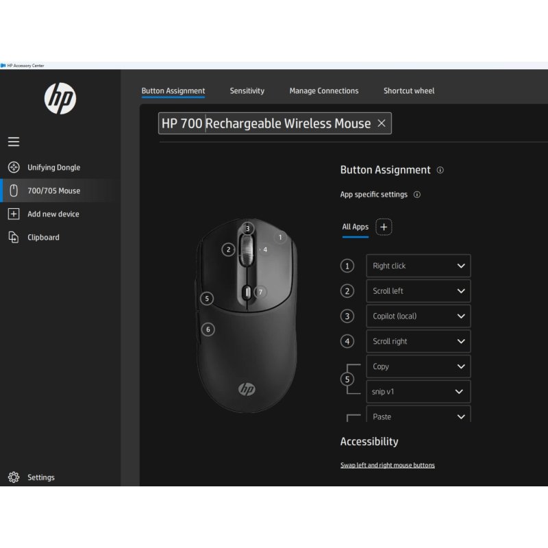 HP Souris sans fil rechargeable 700