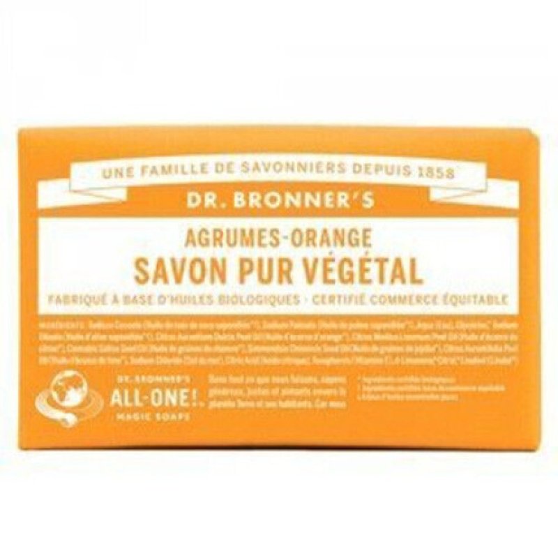 Dr Bronner's Citrus Orange Bar Soap 140g
