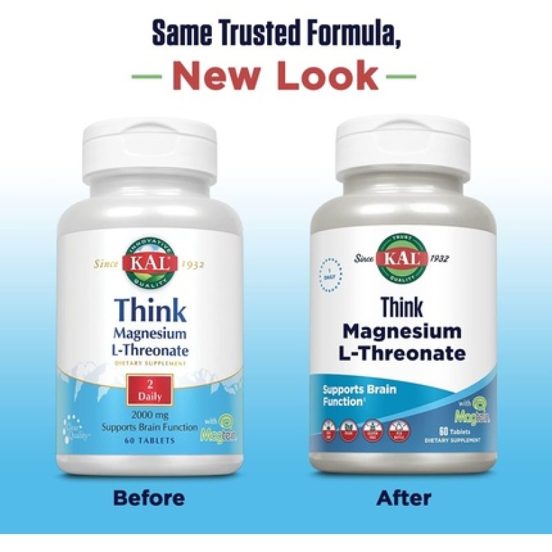 Kal Think Magnesium L-Threonate 2000mg for Learning, Brain Health & Memory