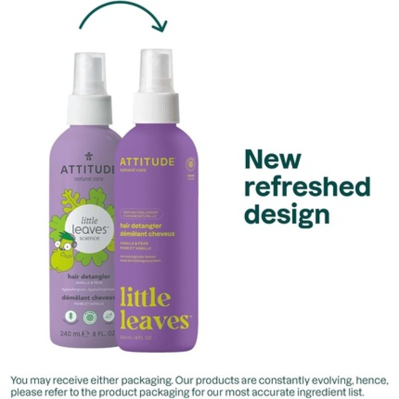 Attitude Rinse-Free Hair Detangler Spray for Kids EWG Verified Leave-In