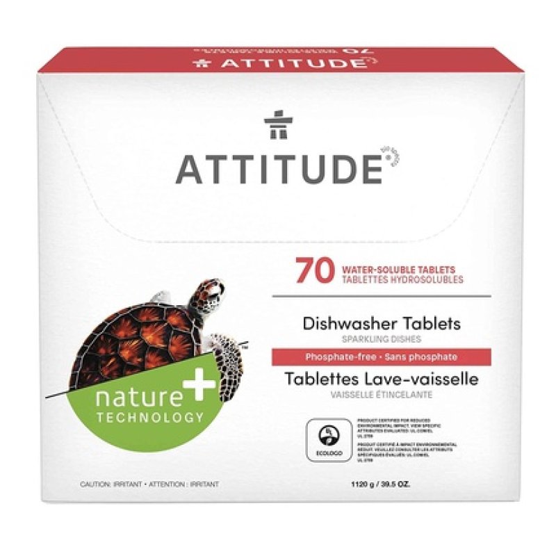 Attitude Dishwasher Tablets, Water-Soluble Plant- And Mineral-Based Effective
