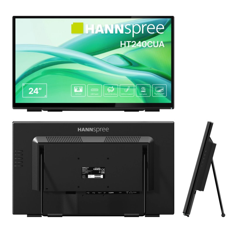 Hannspree HT240CUA computer monitor 60.5 cm (23.8") 1920 x 1080 pixels Full HD LED Touchscreen Black
