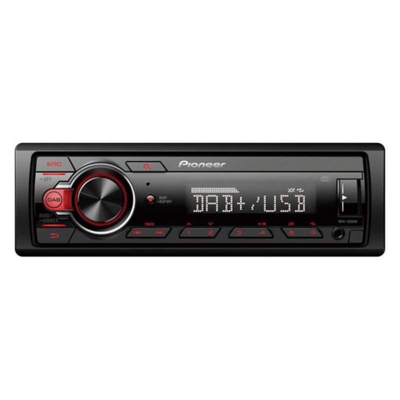 Pioneer MVH-130DABAN récepteur multimédia de voiture Noir, Rouge 200 W