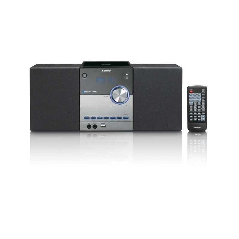 Lenco MC-150 portable stereo system Analog & digital 22 W DAB, DAB , FM, PLL Black, Silver MP3 playback
