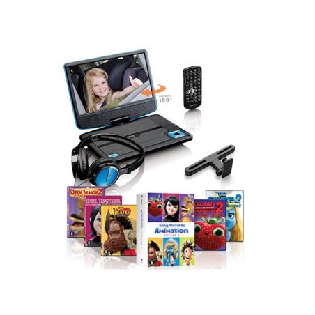 Lenco DVP-910BU Lecteur DVD portable Convertible 22,9 cm (9") Noir, Bleu