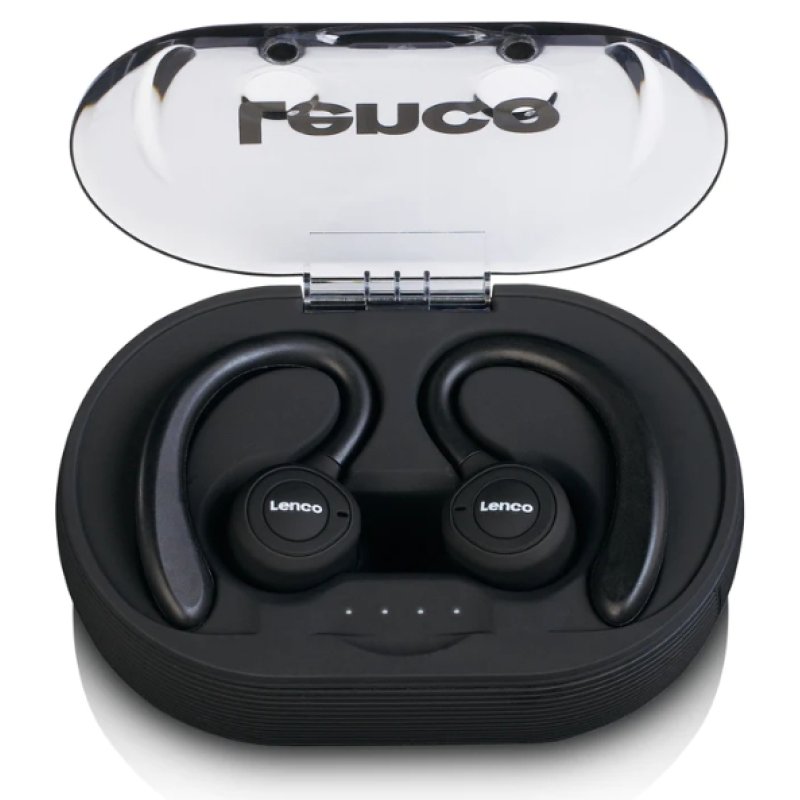 Lenco EPB-460BK headphones/headset True Wireless Stereo (TWS) Ear-hook Sports Micro-USB Bluetooth Black