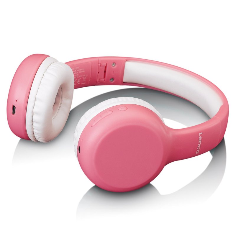 LENCO HPB-110PK - Faltbare Bluetooth-Kopfhrer fr Kids. pink