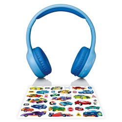 Lenco HPB-110 Kids Kopfhörer BT blau 85DB Limite akku stickers Headset Wired & Wireless Head-band Micro-USB Bluetooth