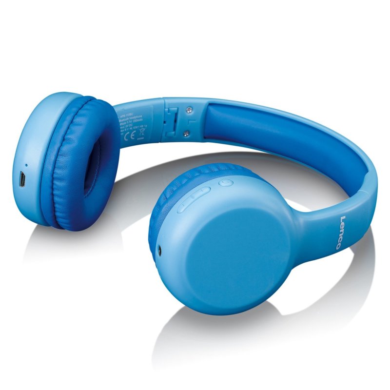 Lenco HPB-110 Kids Kopfhörer BT blau 85DB Limite akku stickers Casque Avec fil &sans fil Arceau Micro-USB Bluetooth