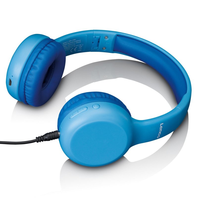 Lenco HPB-110 Kids Kopfhörer BT blau 85DB Limite akku stickers Headset Wired & Wireless Head-band Micro-USB Bluetooth