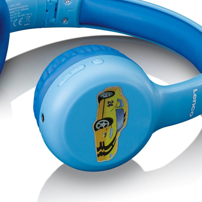 Lenco HPB-110 Kids Kopfhörer BT blau 85DB Limite akku stickers Casque Avec fil &sans fil Arceau Micro-USB Bluetooth