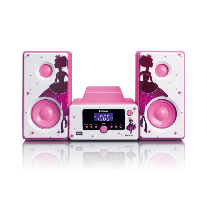 Lenco MC-020 Home audio mini system 10 W Pink, White