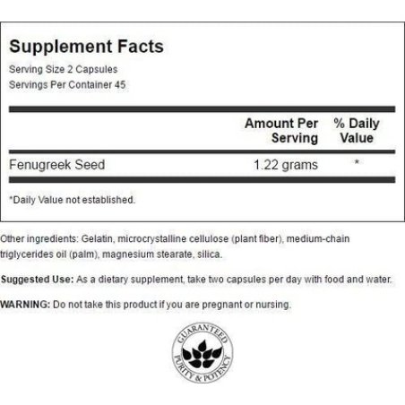 Swanson Fenugreek Seed 610mg 90 Capsules