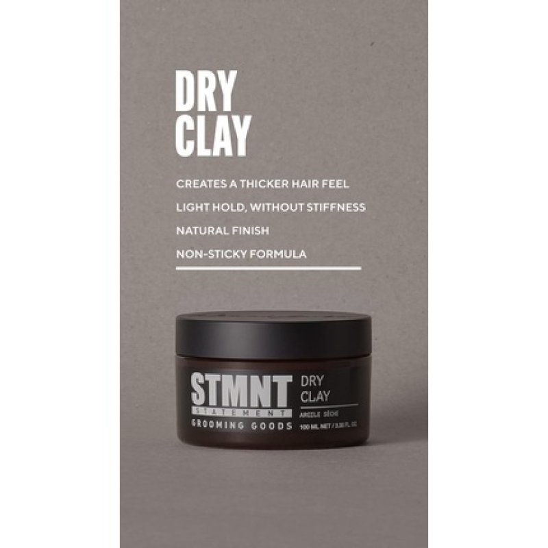 STMNT Grooming Goods Dry Clay Extra Matte Finish Super Strong Control Easy to Wash Out 100ml