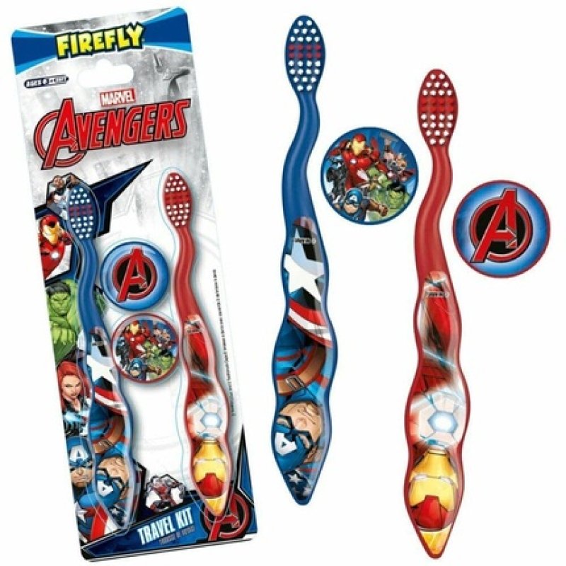 Marvel Avengers Toothbrushes for Boys 2-Pack with Travel Case 40g
