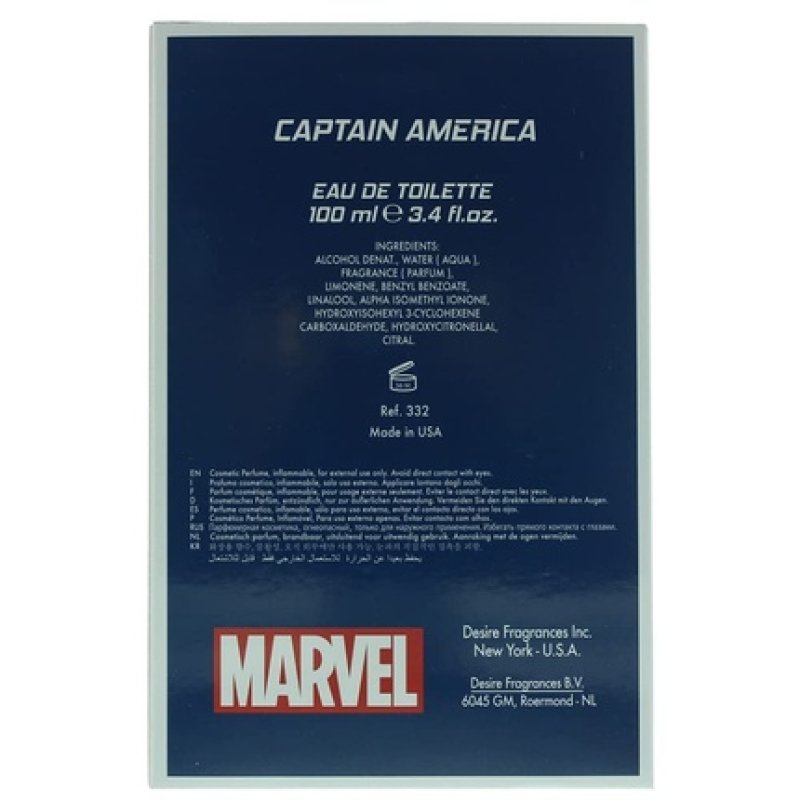 Captain America by Marvel Eau De Toilette Spray 3.4 oz for Men