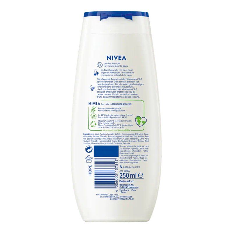 NIVEA 4006000137827 gel douche et nettoyant pour le corps 250 ml Femmes