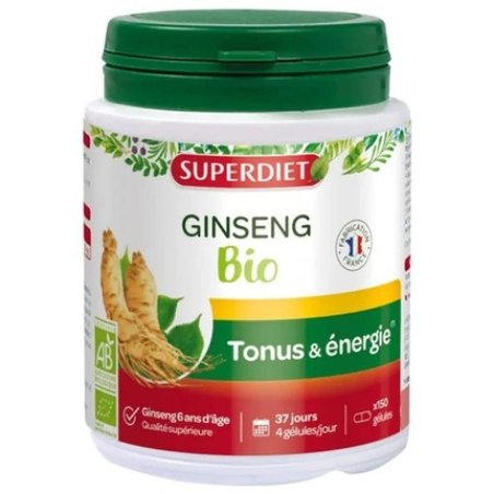 Superdiet Organic Ginseng 150 Capsules Boost Energy