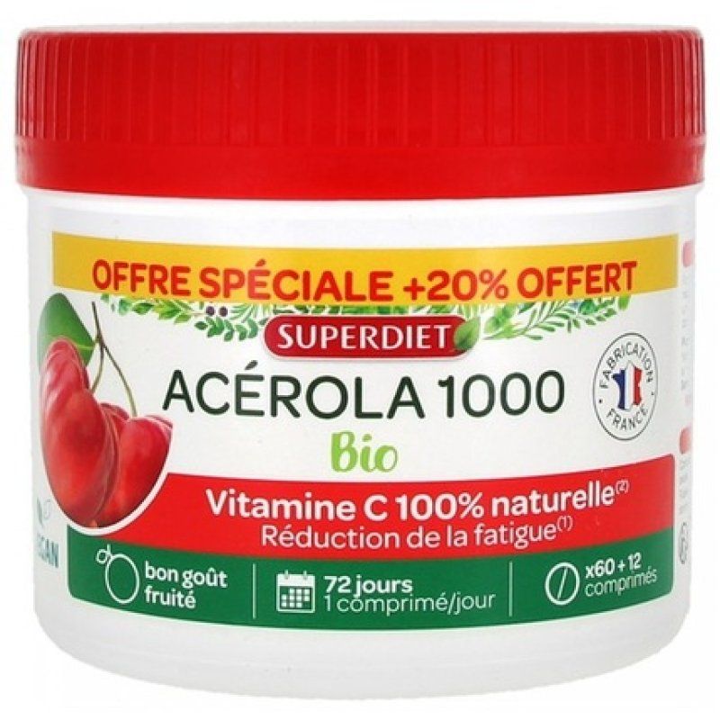 Superdiet Acerola 1000 Bio Chewable Tablets 60 Count