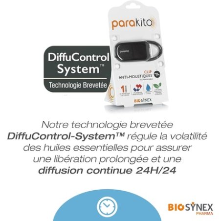 Biosynex Parakito Rechargeable Mosquito Clip with 2 Refills