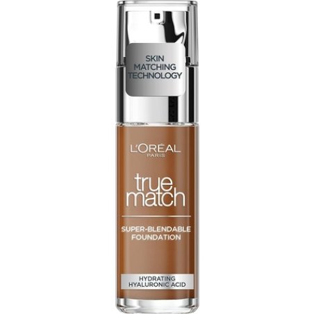 L'Oreal Paris True Match Liquid Foundation Skincare Infused with Hyaluronic Acid SPF 17 30ml 8.5C Pecan