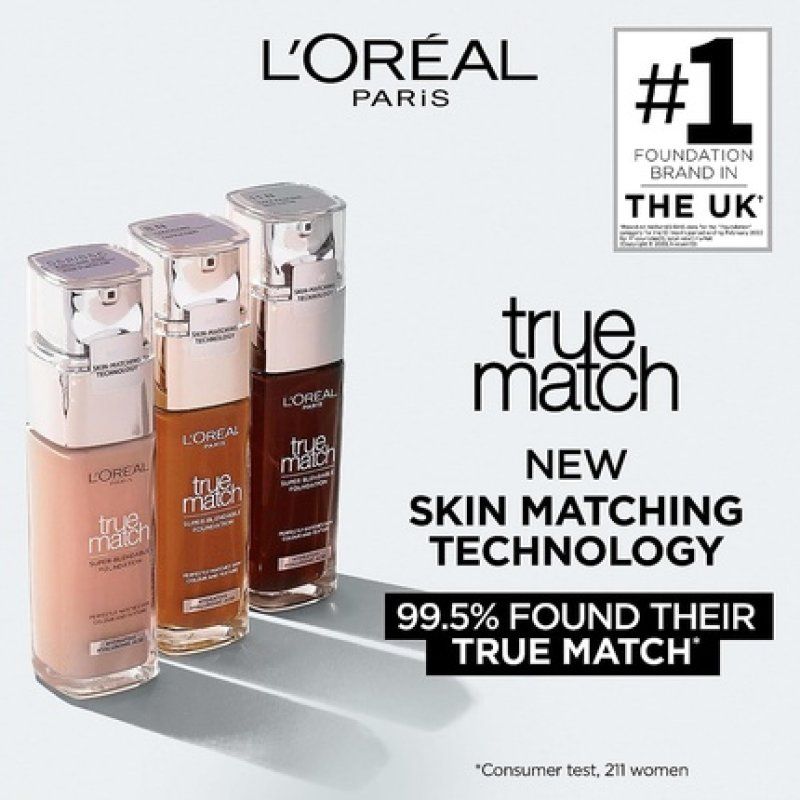 L'Oreal Paris True Match Liquid Foundation with Hyaluronic Acid and SPF 17 6W Golden Honey 30ml