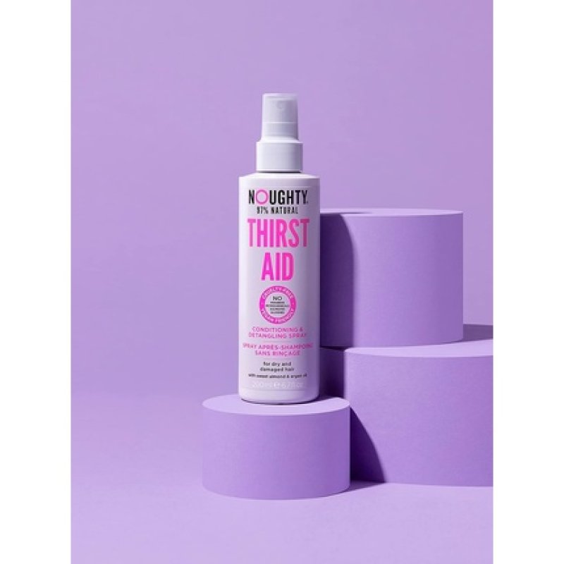 Noughty Thirst Aid Conditioning and Detangling Spray 97% Natural Vegan Haircare 200ml