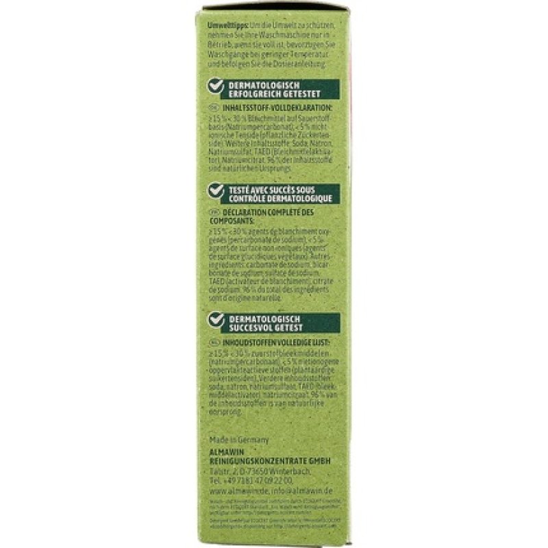 AlmaWin Oxygen Bleach 400g Environmentally Friendly Oxygen-Based Bleach for Washing Machine, Dishwasher & Household