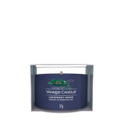 Yankee Candle Lakefront Lodge wax candle Round Aldehydes, Cedarwood, Mandarin, Pine, Tonka bean Blue 1 pc(s)