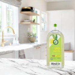 AlmaWin Eco Dish Soap Lemongrass 1L Concentrate for Sparkling Clean Dishes - Vegan