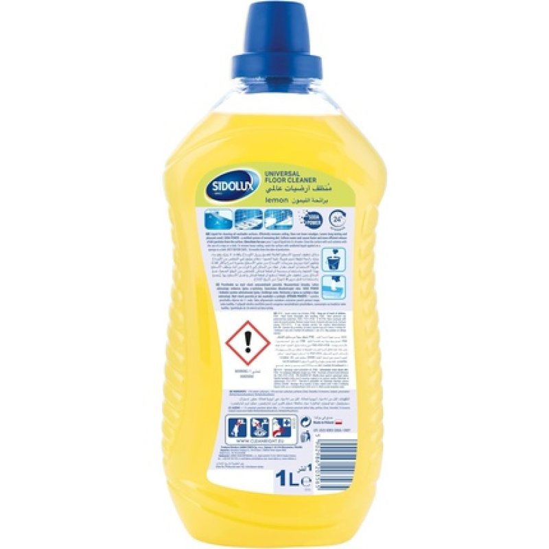 Sidolux Universal Floor Cleaner Multi-Purpose Surface Liquid for Windows, Furniture, Kitchen, and Bathroom 1000ml Lemon
