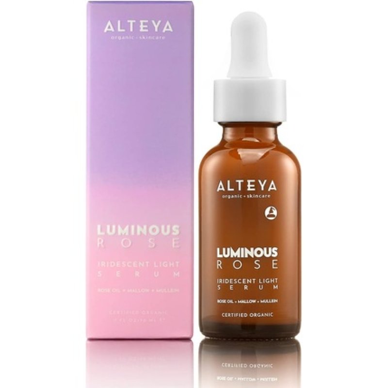 Alteya Organic Luminous Rose Face Serum 30ml - NaTrue Certified Organic Pure Natural Lightweight Moisturizer for All