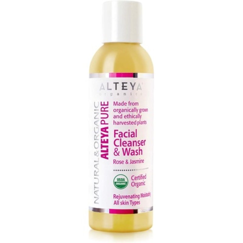 Alteya Organic Facial Cleanser & Wash 150ml Rose and Jasmine USDA Certified Biodegradable Soap Vegan Liquid Face
