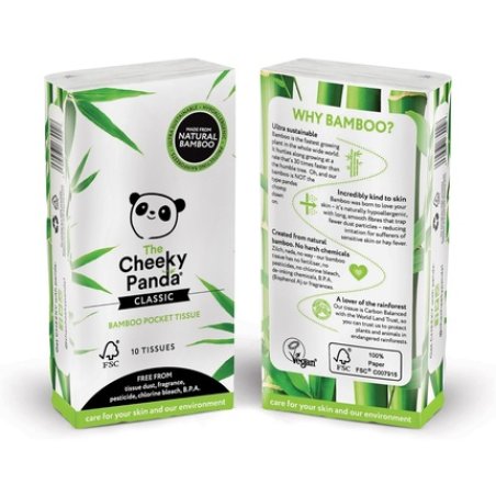 The Cheeky Panda Bamboo Pocket Tissues - 10 Hypoallergenic Tissues