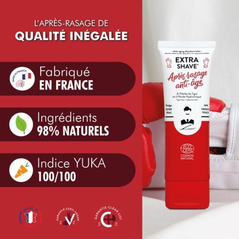 Baume après-rasage anti-âge (75 mL / 2.5 oz)Certifié COSMOS NATURAL par ECOCERT