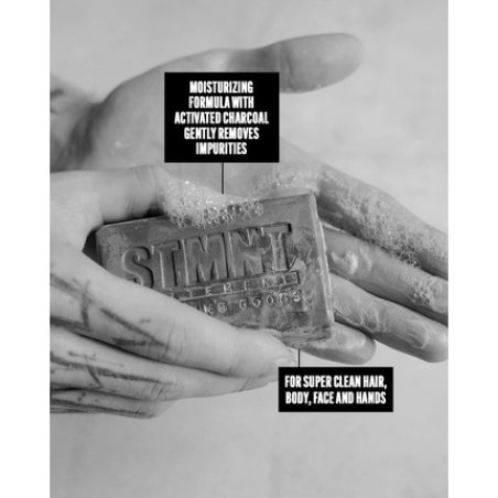 STMNT Grooming Goods Hair & Body Cleansing Bar 125g with Activated Charcoal - SLS/SLES Sulfate Free