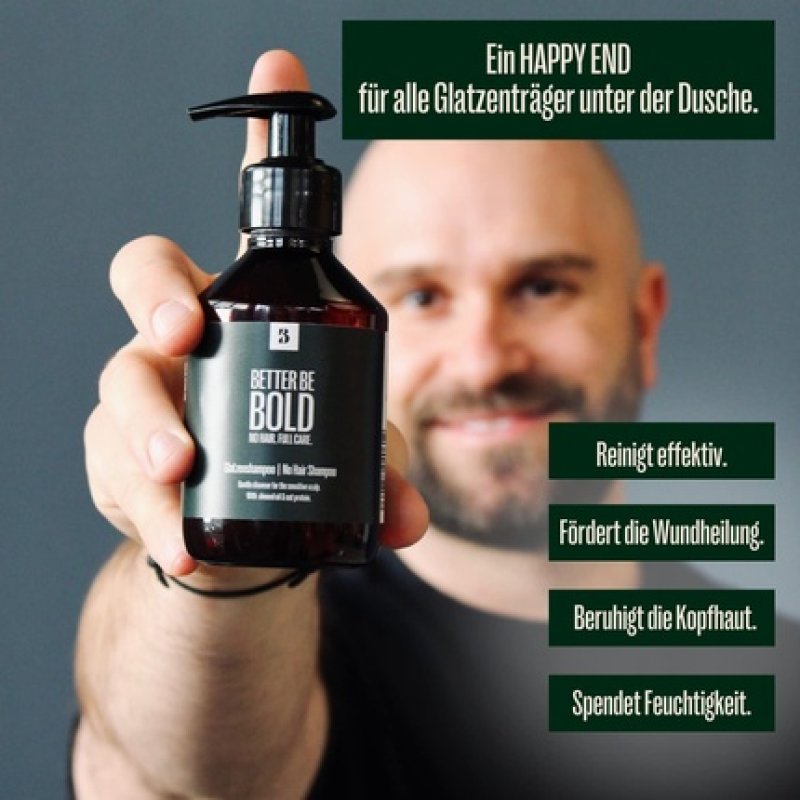 BETTER BE BOLD Healing Bald Head Shampoo with Almond Oil and Hyaluronic Acid 200ml