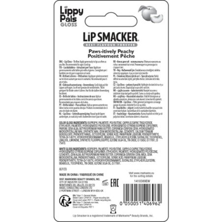 Lip Smacker Lippy Pals Panda Flavoured Lip Gloss for Kids Peach Flavour Paws-itively Peachy Gel