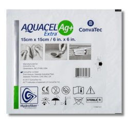 ConvaTec 3862711 Aquacel Ag Extra Dressing 15cm x 15cm - Pack of 5