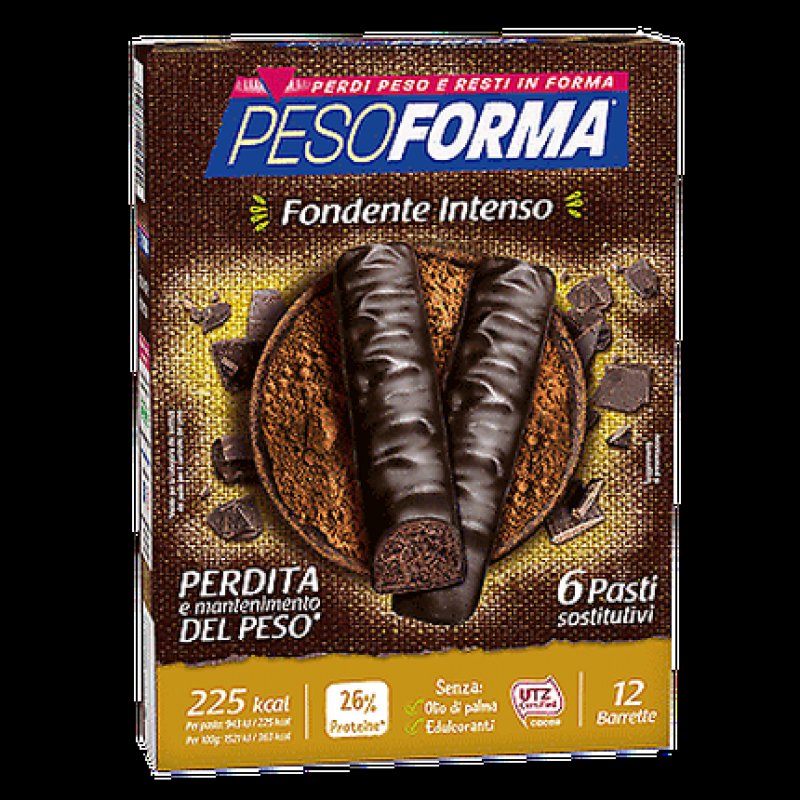 Pesoforma Double Dark Intense Dark Chocolate Meal Replacement Bars 12 Bars