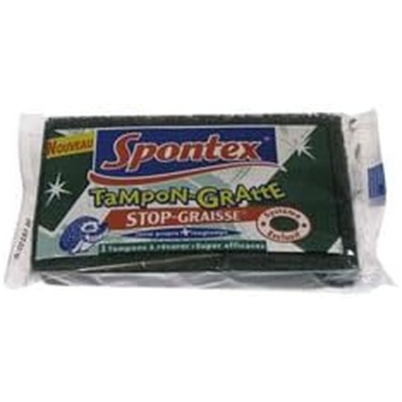 Spontex Stamp Dishwashing Sponge Stop Grease - Pack of 3