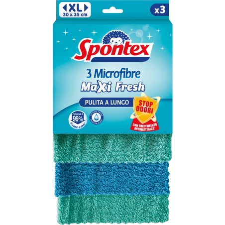 Spontex 3384127002503 Chiffon de nettoyage Microfibre Multicolore 3 pièce(s)