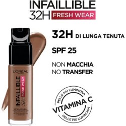 L'Oréal Paris Infallible 32H Fresh Wear Foundation Full Coverage Longwear Weightless Smooth Finish Water-proof