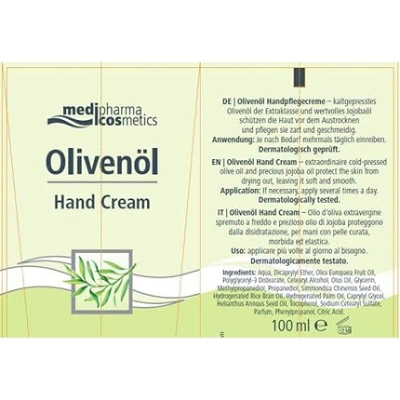 Medipharmacosmetics Repair Hand Cream 100ml - Moisturizing and Nourishing Hand Cream with Olive Oil for Velvety Soft