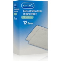 Alvita Sterile Hydrophilic Gauze in Pure Cotton 18 x 40 cm - Pack of 12