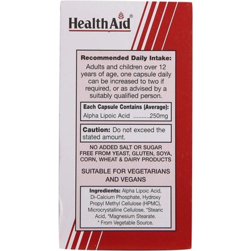 HealthAid Alpha Lipoic Acid 250mg 60 Vegicaps