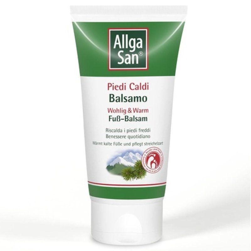 Allga San Warm Foot Balm 75ml Moisturizing with Mugo Pine Oil, Ginger, and Gentian